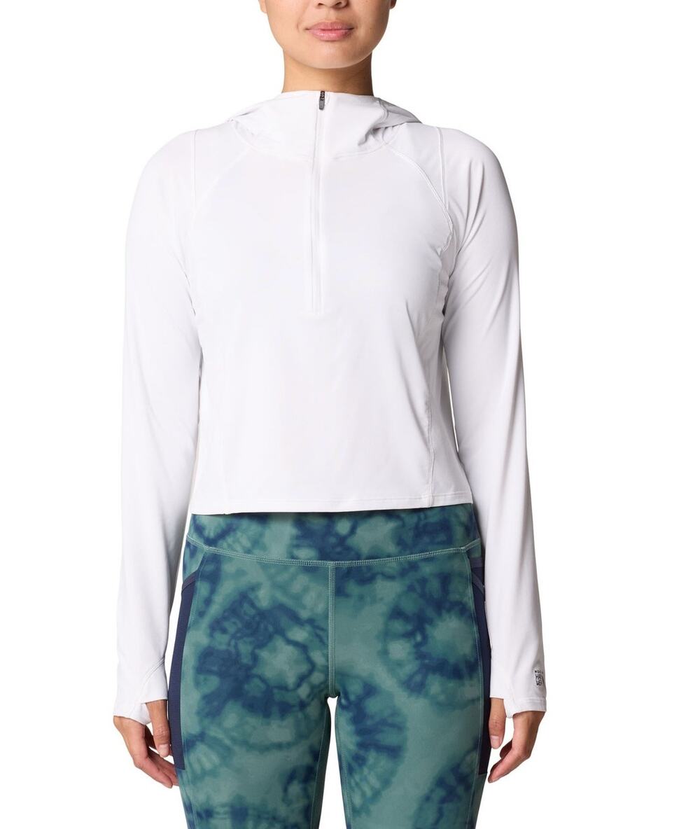 NWT Mountain Hardwear Crater Lake Crop Half Zip Pullover Womens XS White Hiking